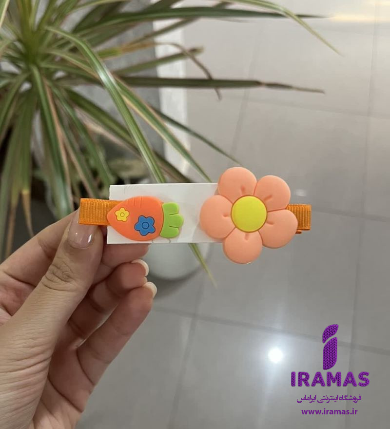 پک گیره مو 2 عددی گل و هویچ نارنجی - ایراماس
