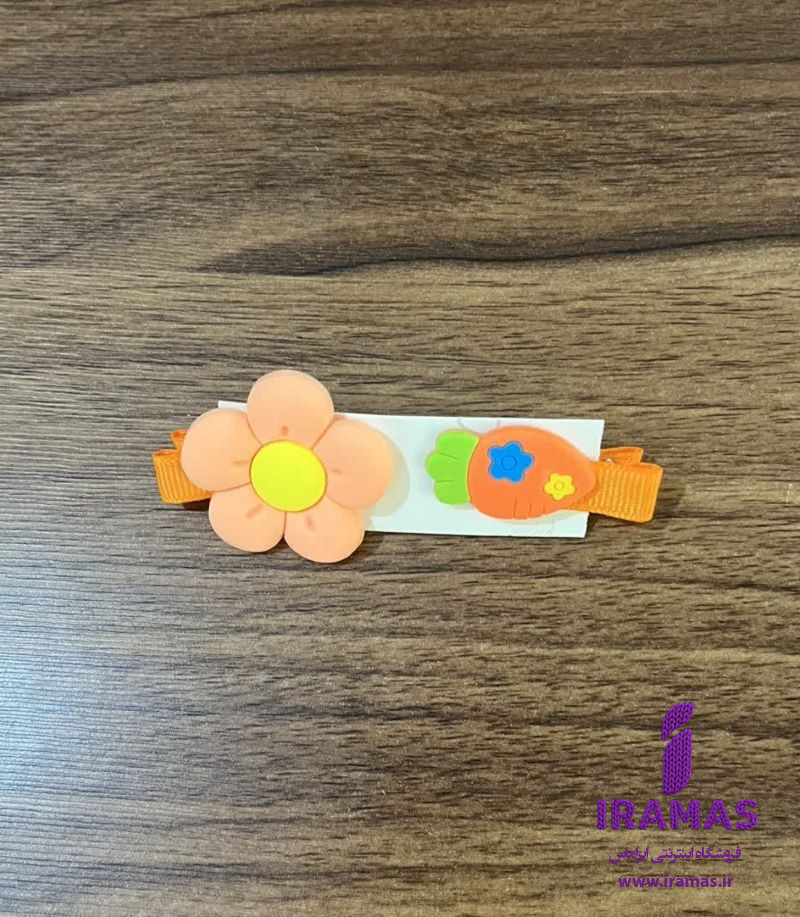 پک گیره مو 2 عددی گل و هویچ نارنجی - ایراماس