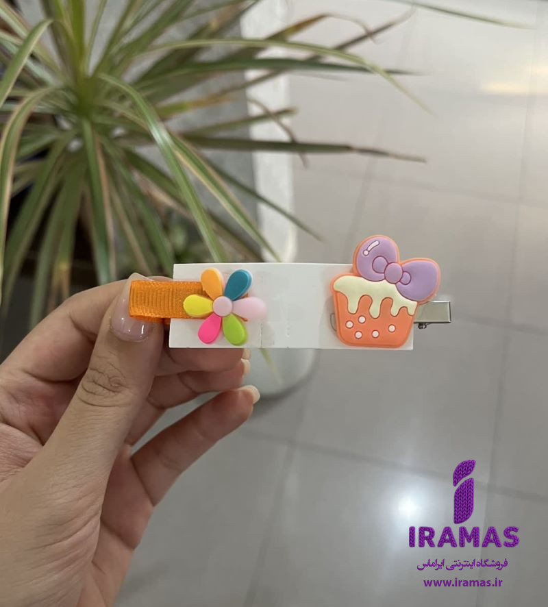 پک گیره مو 2 عددی گل و بستنی نارنجی - ایراماس