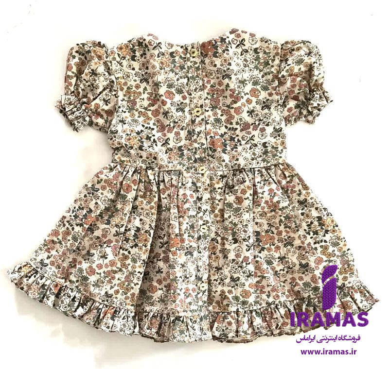 پبراهن بچگانه گل گلی چین دار - ایراماس