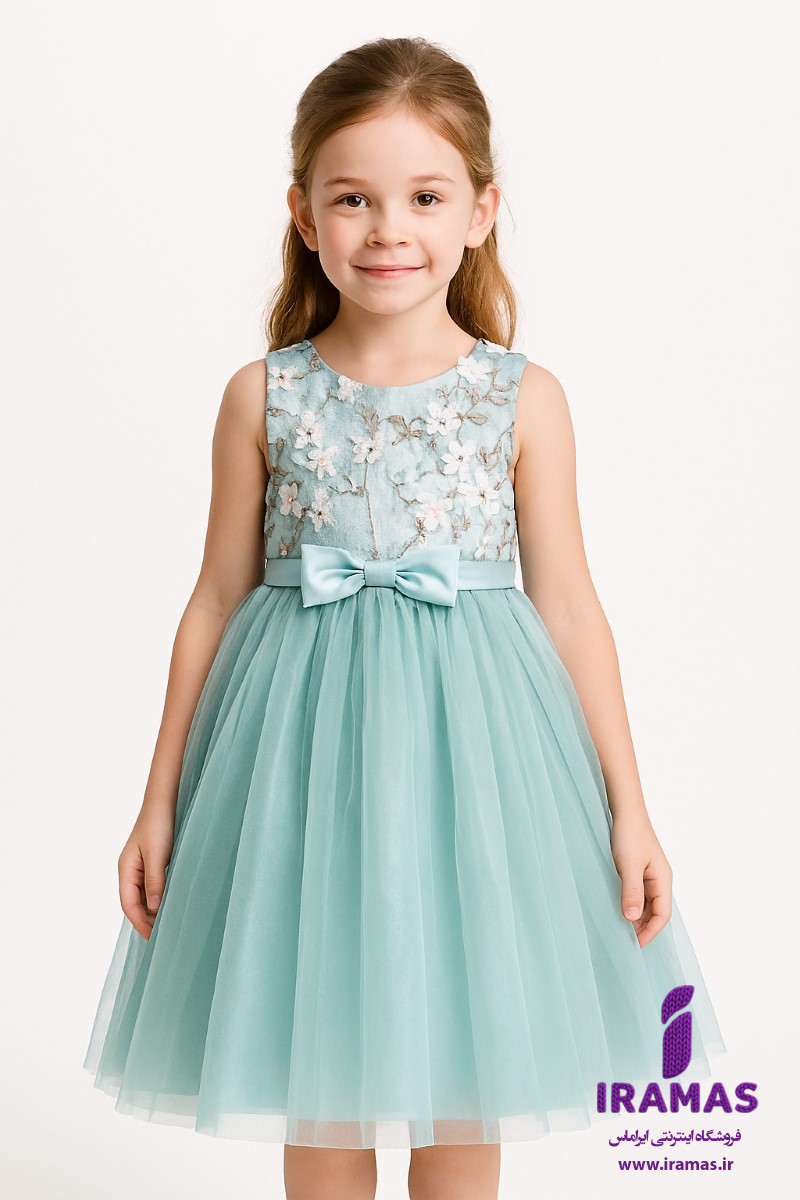 پیراهن مجلسی دخترانه شکوفه ای - ایراماس