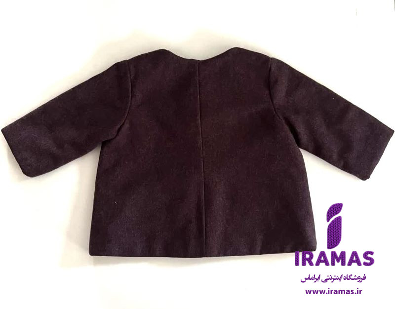 کت بچگانه پشمی دخترانه پاییزه رنگ بادمجانی - ایراماس