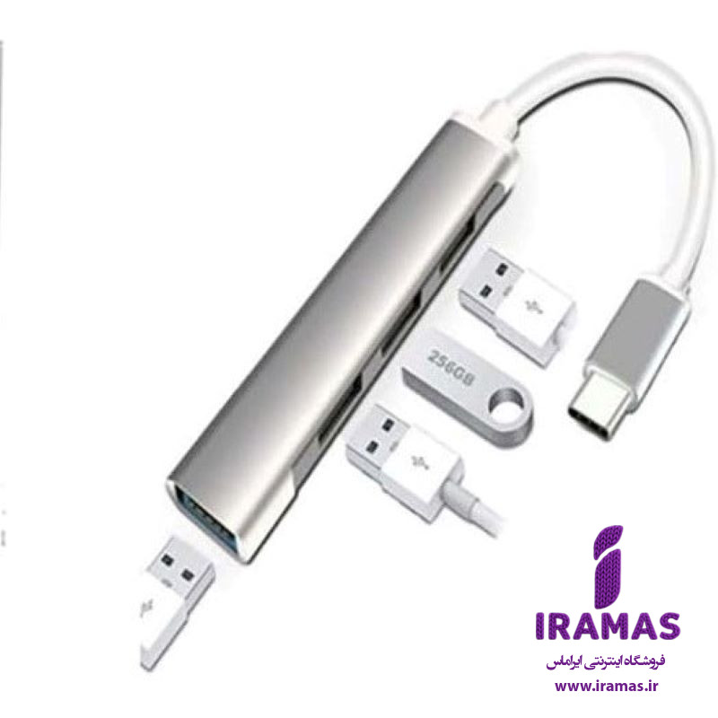 هاب فلزی 4 پورت 03 type c - ایراماس