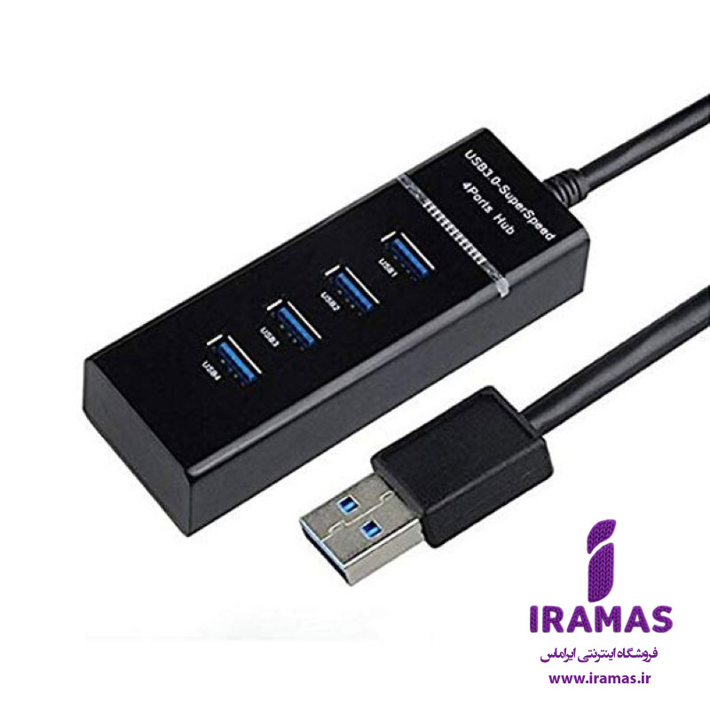 هاب 4 پورت 03 USB پک آبی طول سیم 1.20 - ایراماس