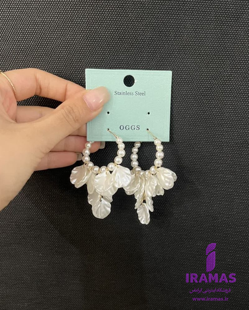 گوشواره مرواریدی مدل گلبرگ - ایراماس
