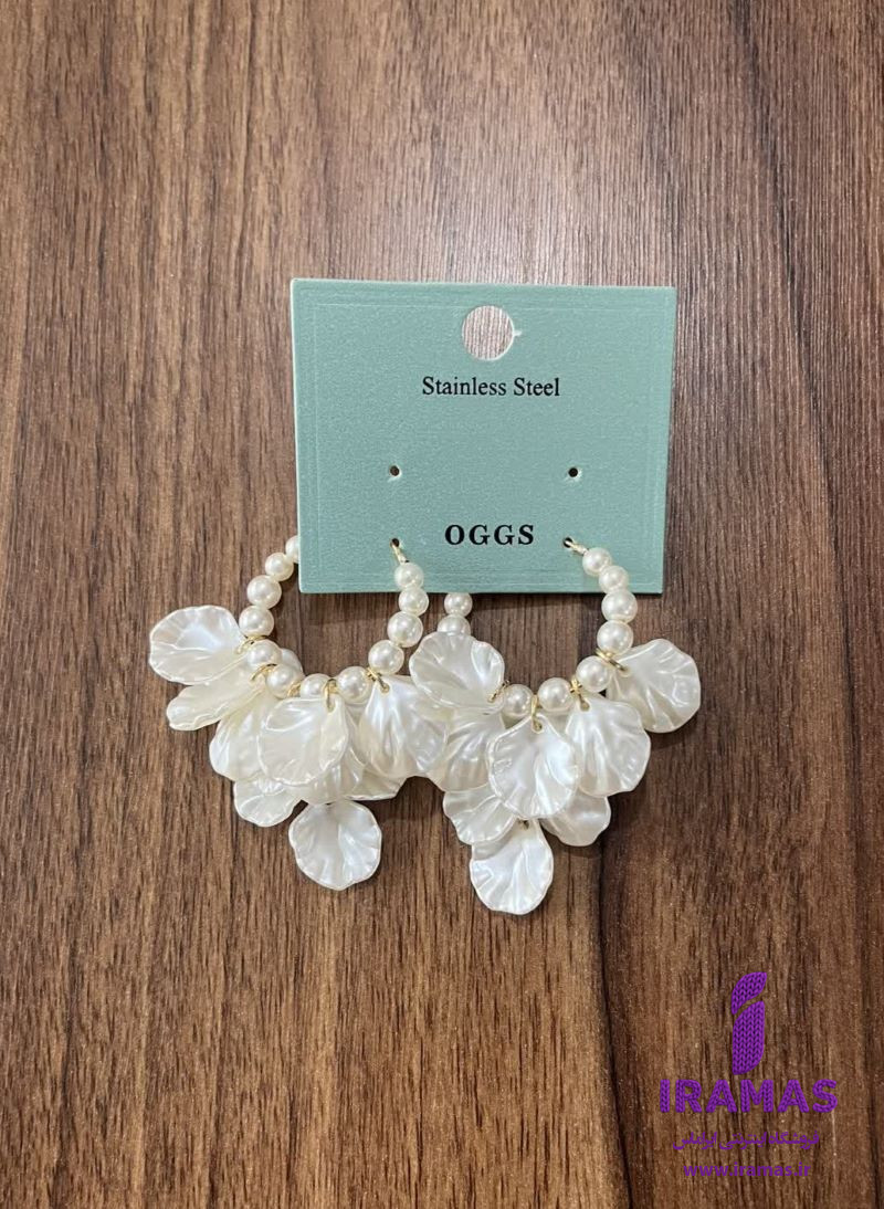 گوشواره مرواریدی مدل گلبرگ - ایراماس