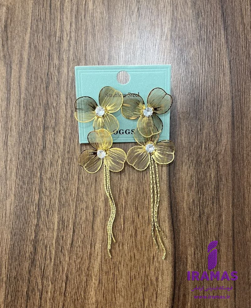 گوشواره فانتزی بزرگ مدل شکوفه آویز - ایراماس