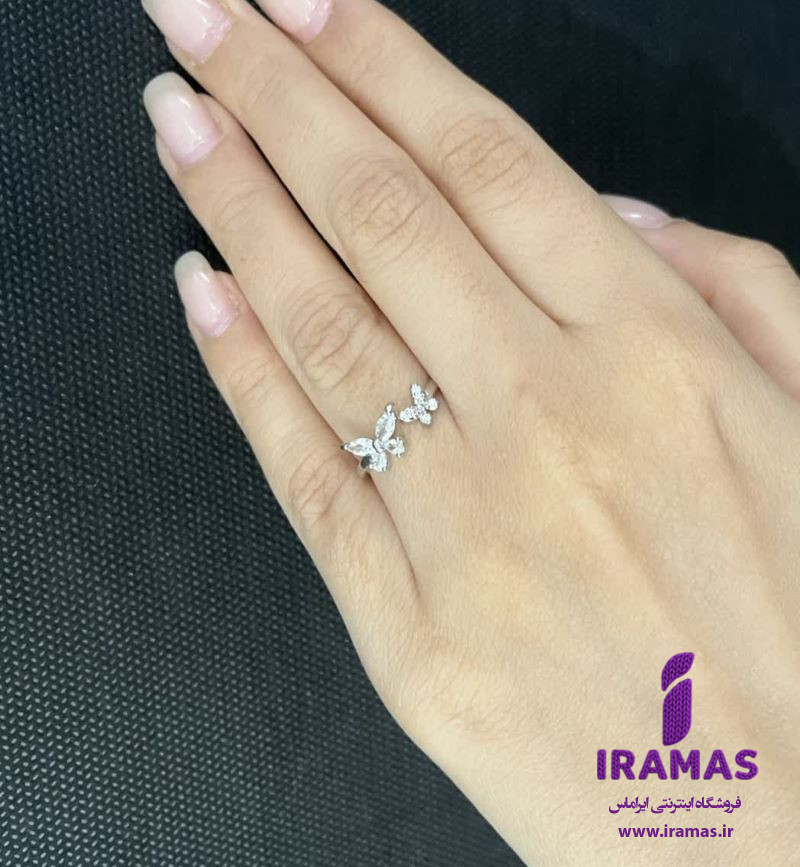 انگشتر مینیمال مدل پروانه - ایراماس