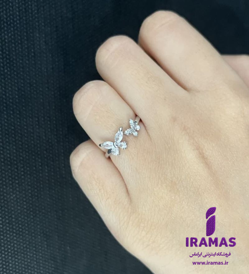 انگشتر مینیمال مدل پروانه - ایراماس