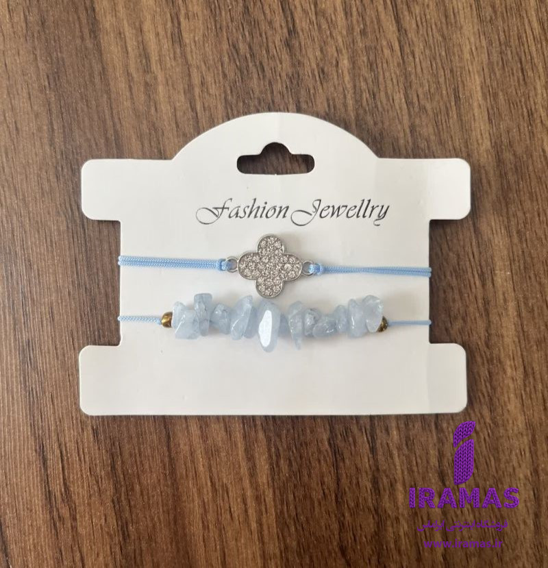 پک دستبند نخی دو تایی رنگ آبی آسمانی - ایراماس