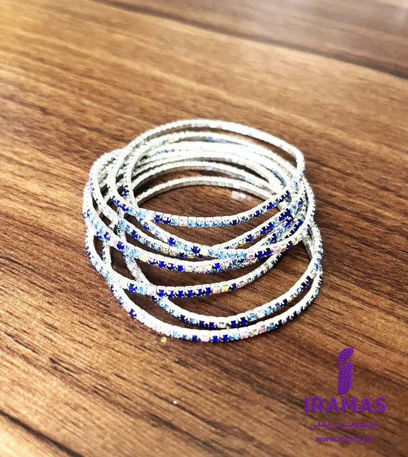 دستبند تنیسی کشی نگین دار آبی - ایراماس