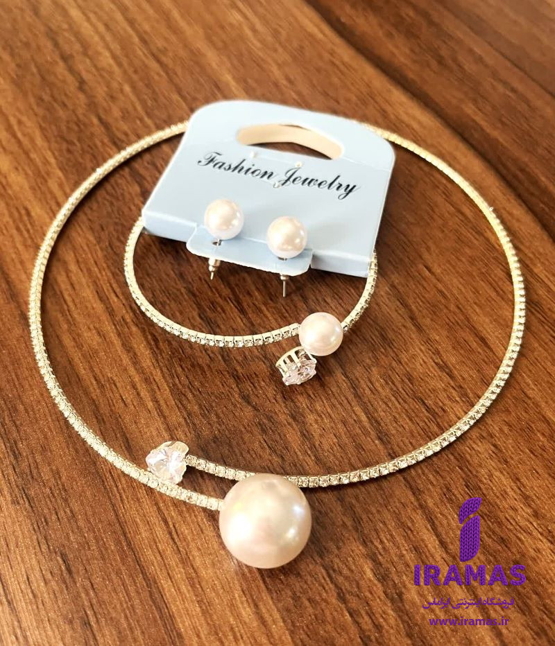 ست تنیسی گردنبند، دستبند و گوشواره مرواریدی - ایراماس