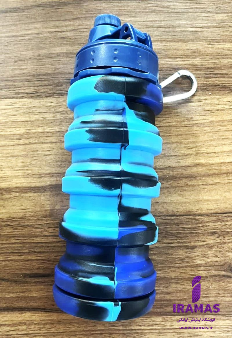 قمقمه سیلیکونی تاشو 0.5 لیتری رنگ آبی - ایراماس