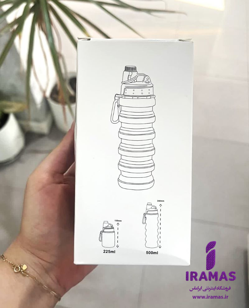 قمقمه سیلیکونی تاشو 0.5 لیتری رنگ سرخابی - ایراماس