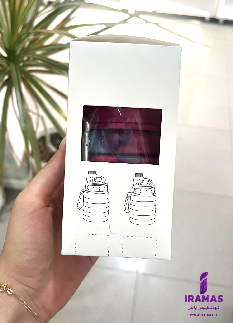 قمقمه سیلیکونی تاشو 0.5 لیتری رنگ سرخابی - ایراماس