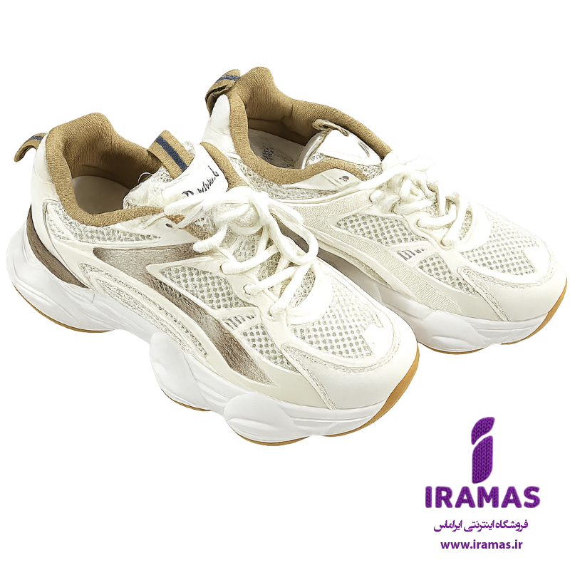 کفش کتونی زنانه و دخترانه سفید کرم - ایراماس 
