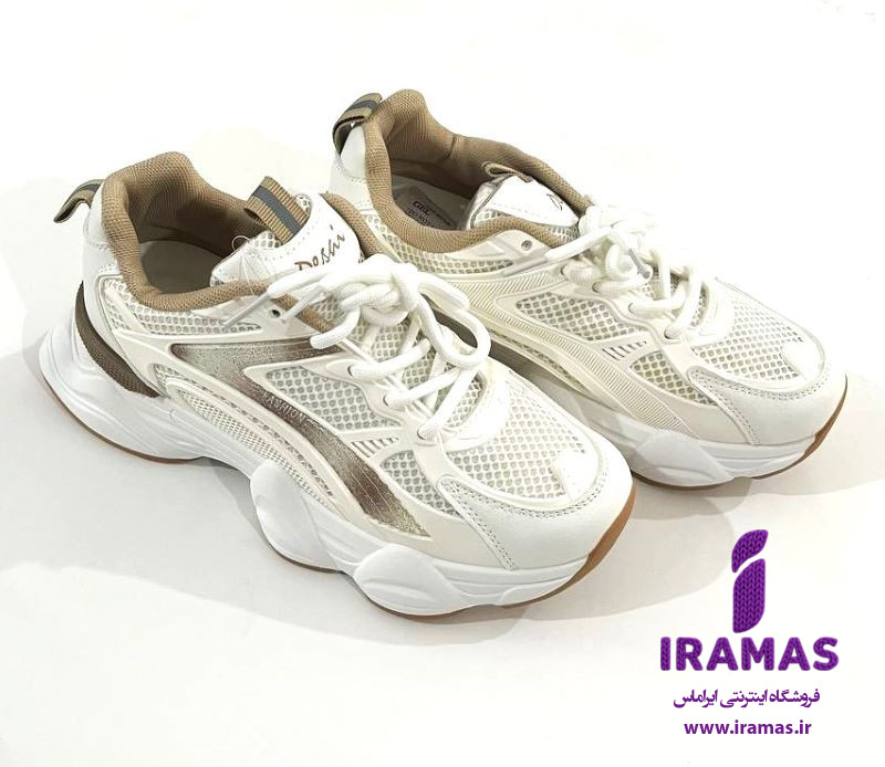 کفش کتونی زنانه و دخترانه سفید کرم - ایراماس