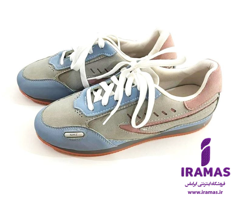 کفش کتونی دخترانه فانتزی آبی صورتی - ایراماس 