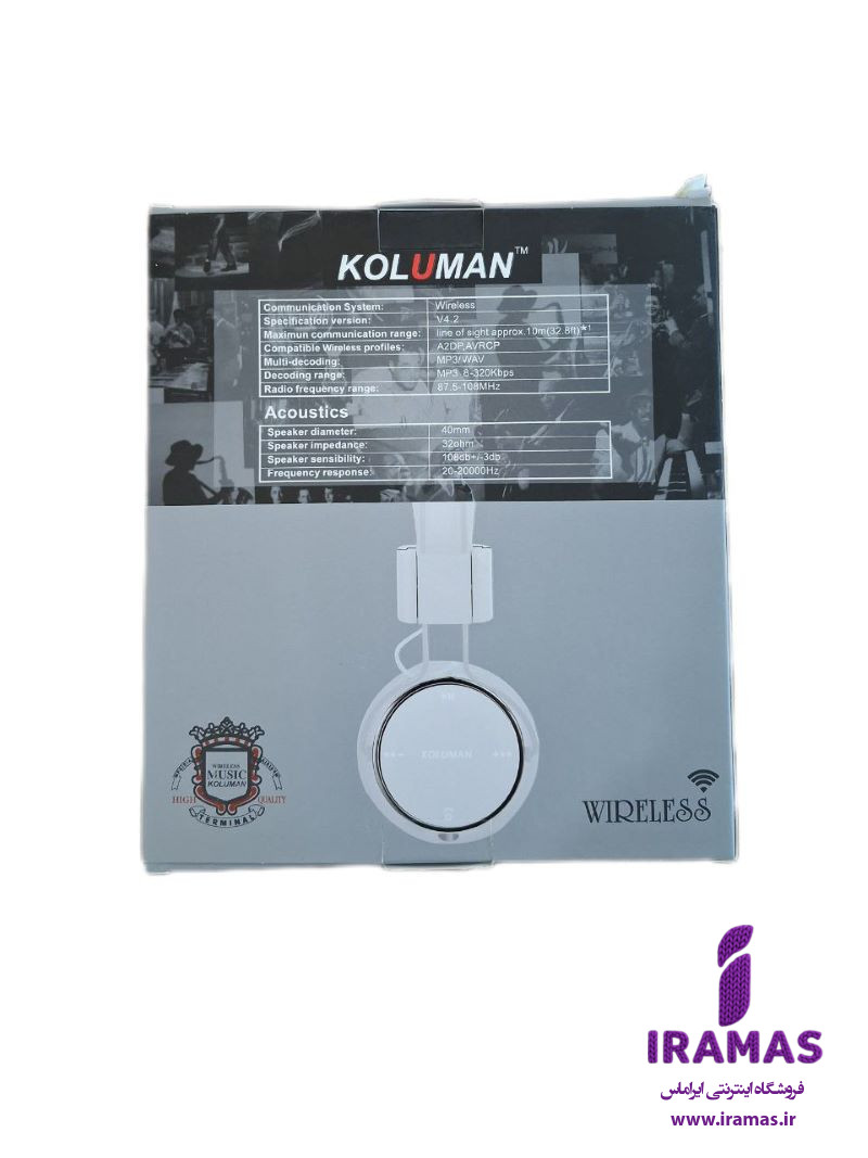 هدفون بی سیم کلومن مدل K2 رنگ مشکی - ایراماس