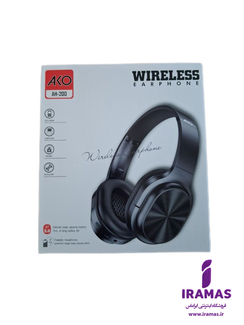 هدفون بی سیم آکو مدل AH-200 رنگ مشکی - ایراماس
