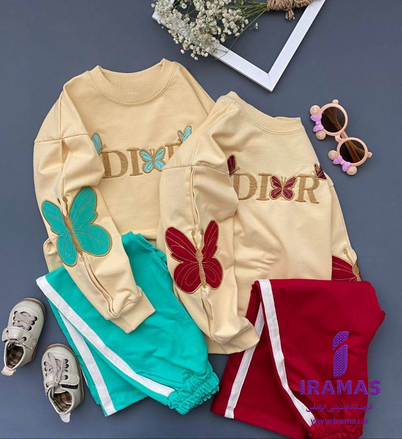 ست بلوز و شلوار بچگانه دخترانه مدل پروانه - ایراماس 
