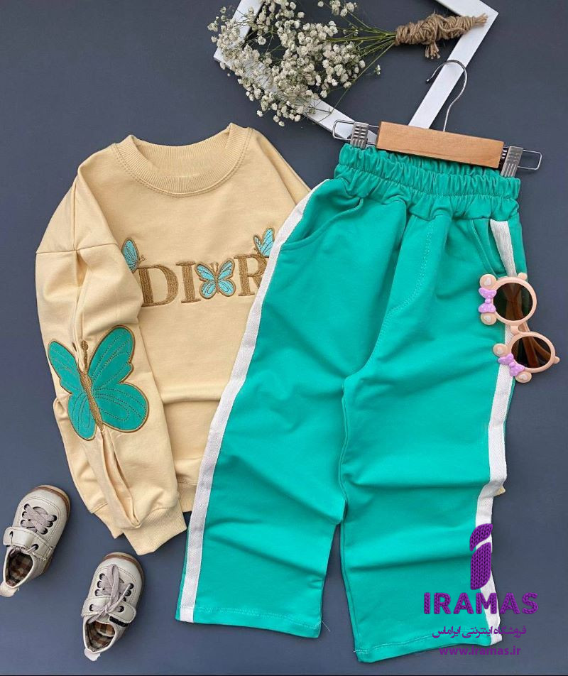 ست بلوز و شلوار بچگانه دخترانه مدل پروانه - ایراماس
